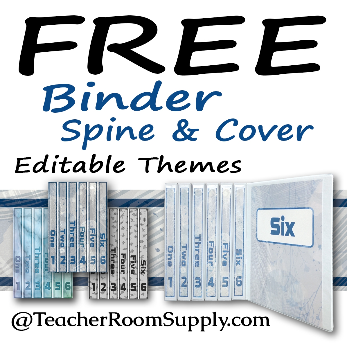 FREEBIE 1 Inch Binder Spine Cover Inked Theme Teacher Room Supply Classful