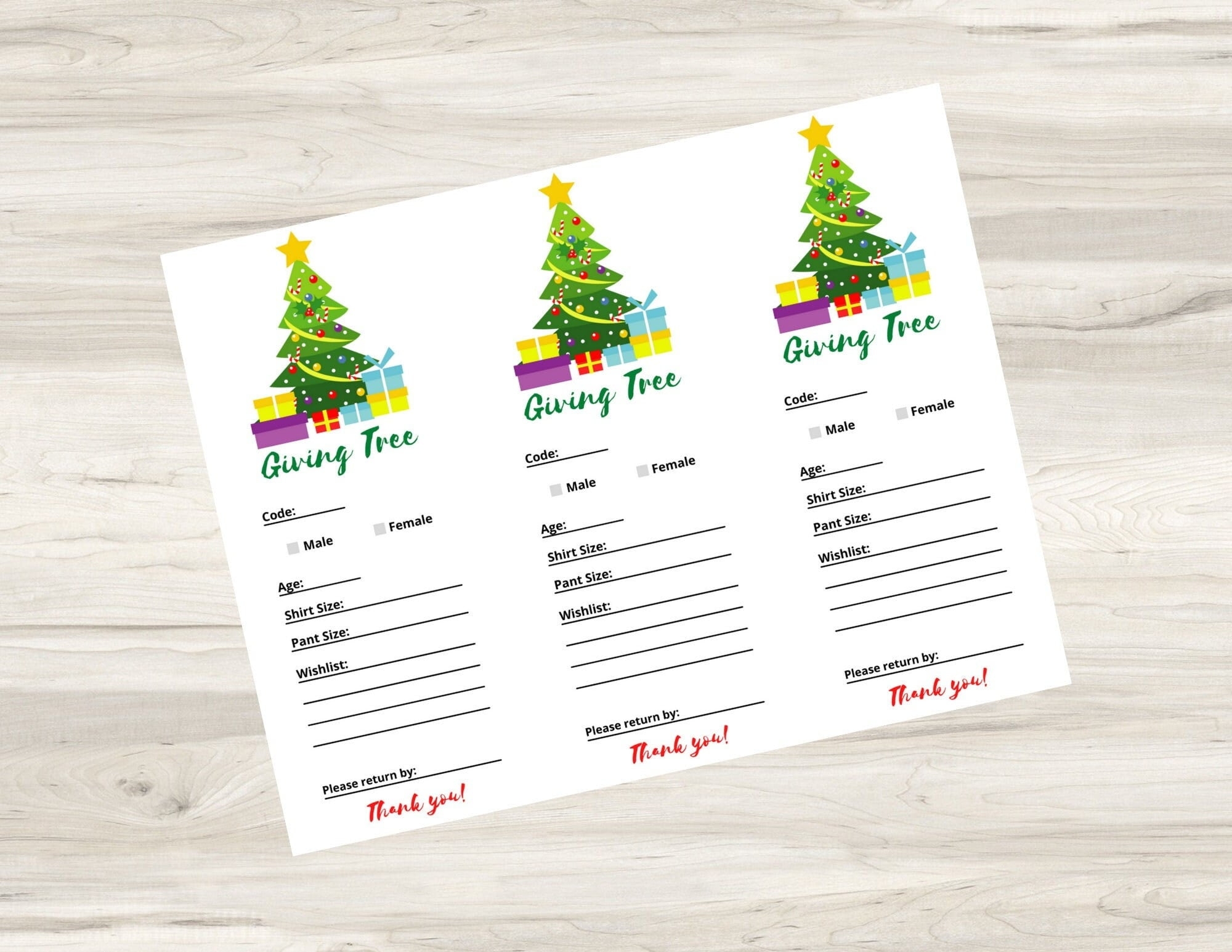 Giving Tree Tags Template Project Management Templates