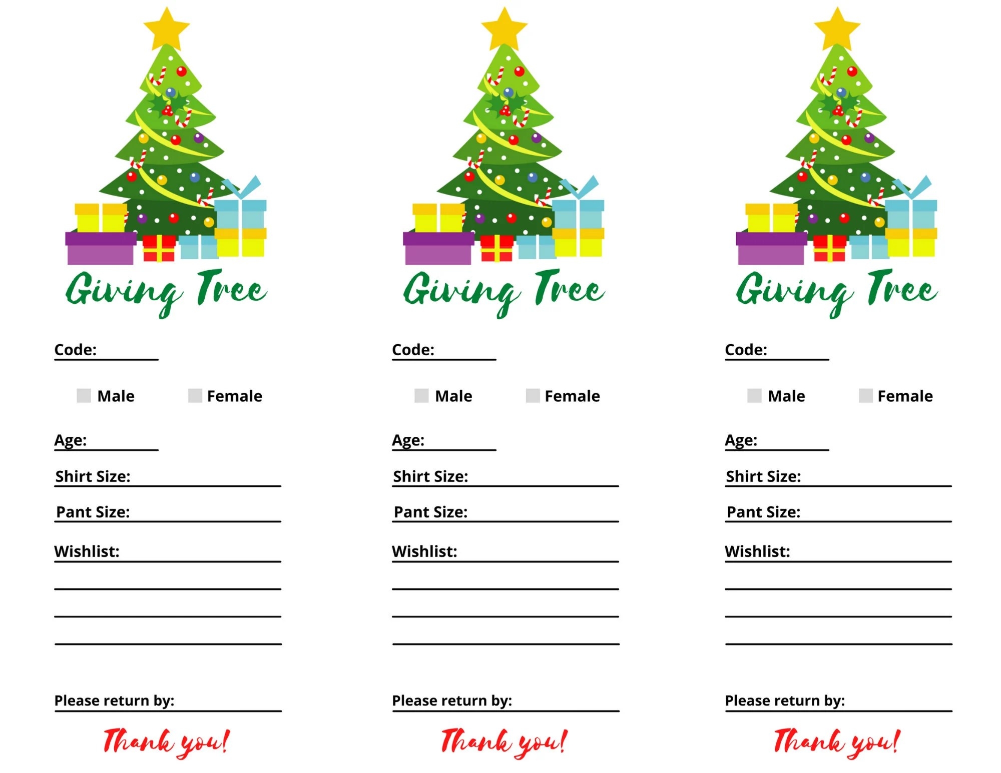 Giving Tree Template Project Management Templates