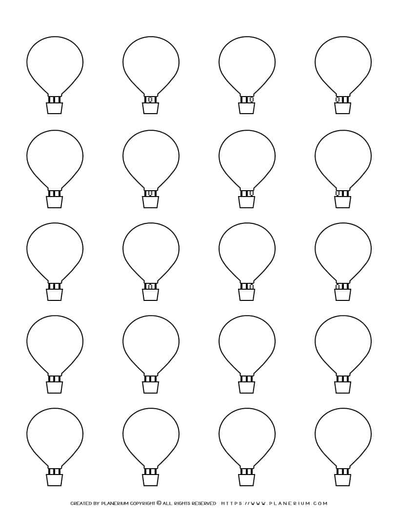 Hot Air Balloon Template Twenty Hot Air Balloons Planerium