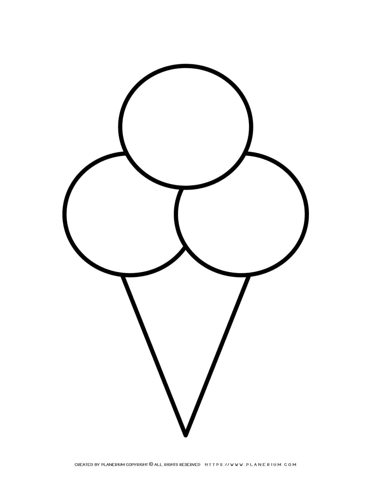 Ice Cream Outline FREE Printable Template Planerium