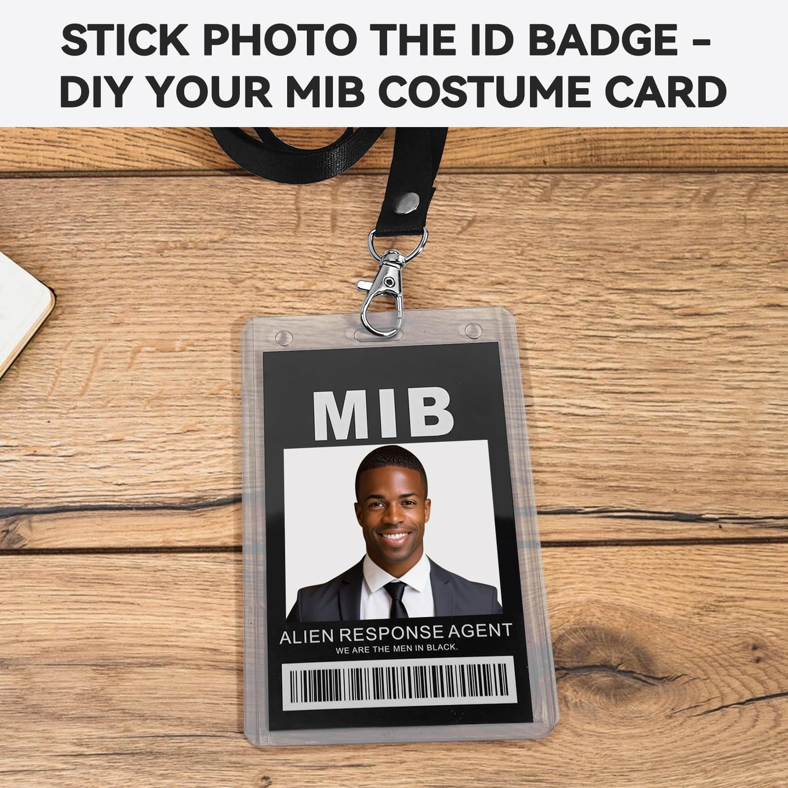 ID Badge Prop Costume MIB Cosplay Costume Name Tag With Lanyard Spy Decorations Secret Agent ID Badge Holder Halloween Party Supplies Amazon de Stationery Office Supplies