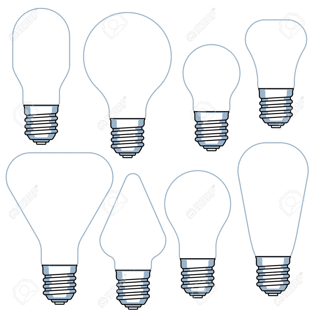 Illustration Of The Light Bulb Template Set Royalty Free SVG Cliparts Vectors And Stock Illustration Image 96740909 