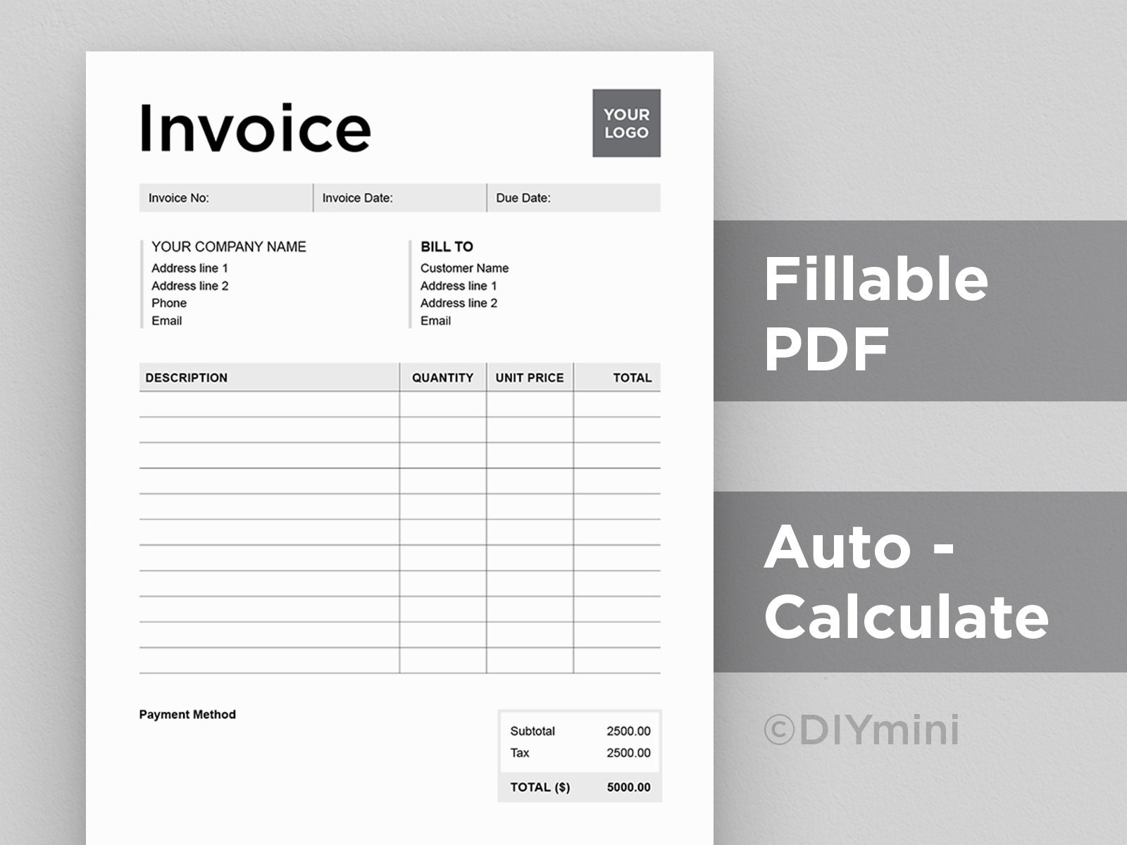 Printable Invoice Template Pdf