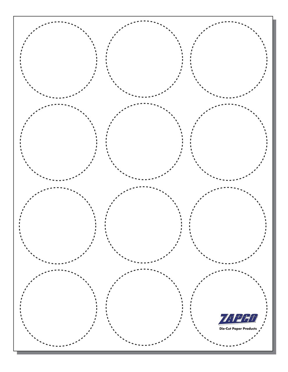 Item 684 12 Up 2 1 4 Button Blanks 8 1 2 X 11 Sheet 24lb White 100 Sheets Zapco Paper