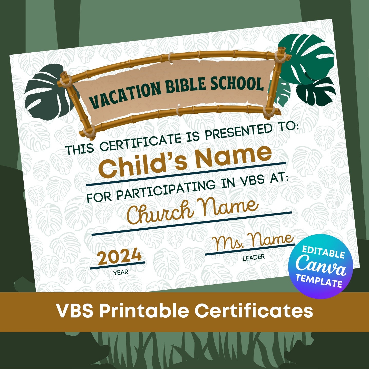 Free Printable Vbs Certificate Template