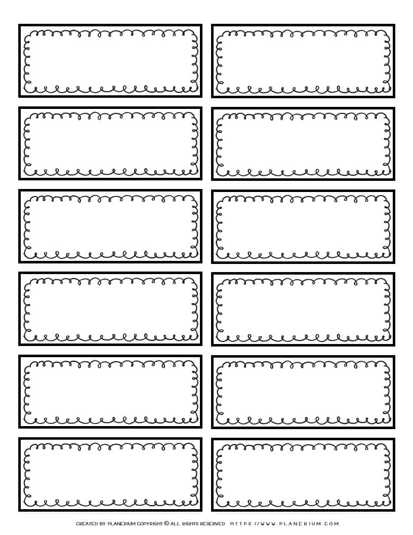 Labels Template Planerium