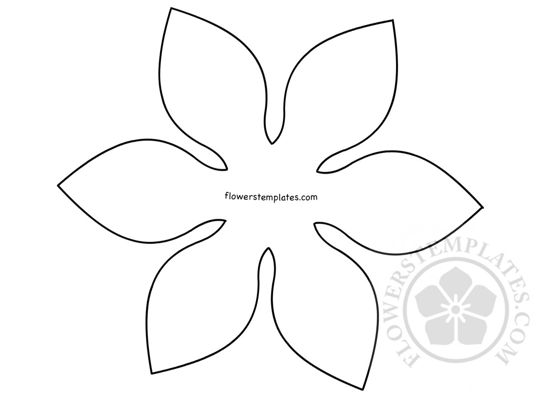 Large Paper Flower Template 6 Petal Flower Flowers Templates