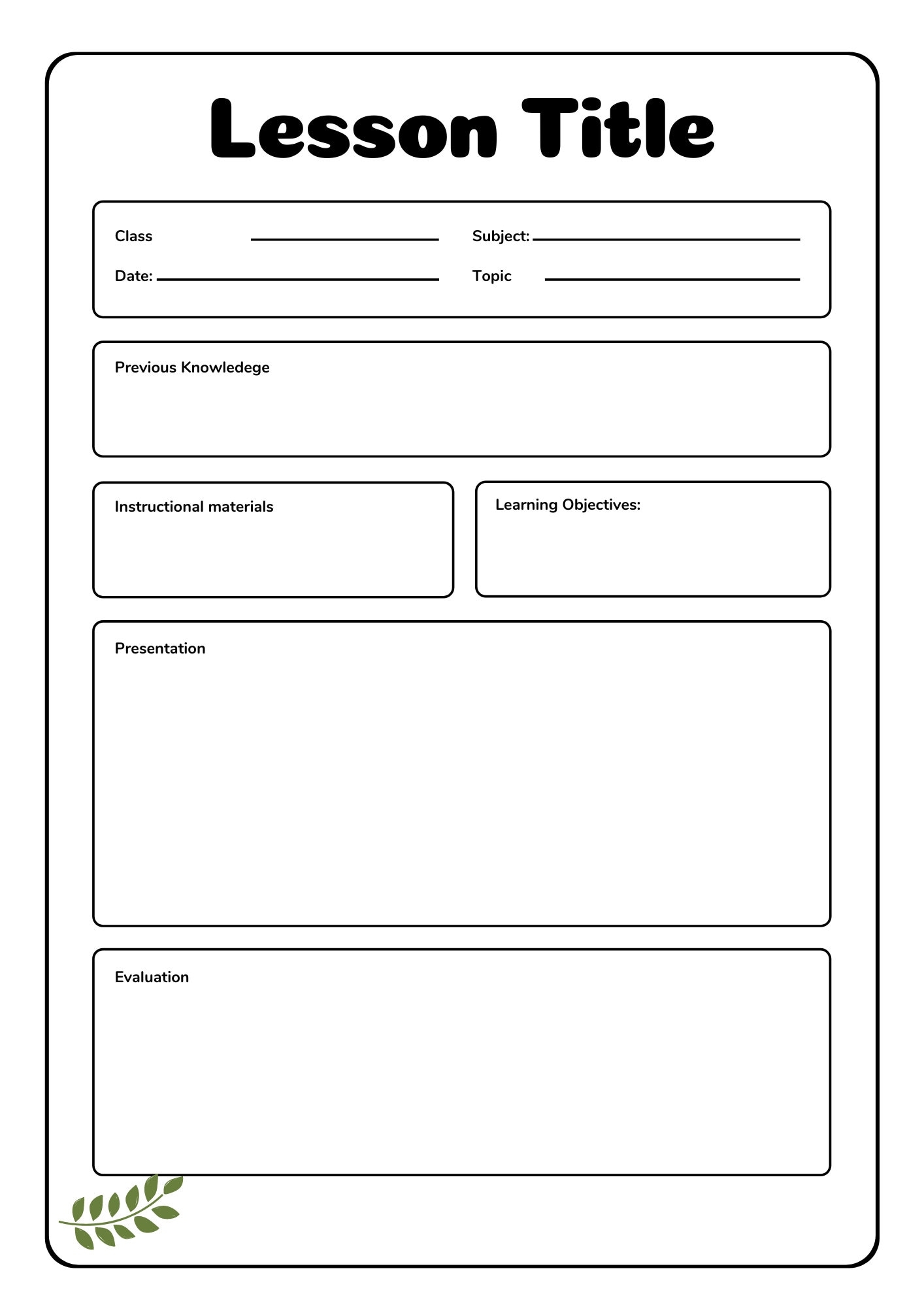 LESSON PLAN TEMPLATE Lesson Plan Planner Printable Academic Planner And Homeschool Daily Planner Etsy