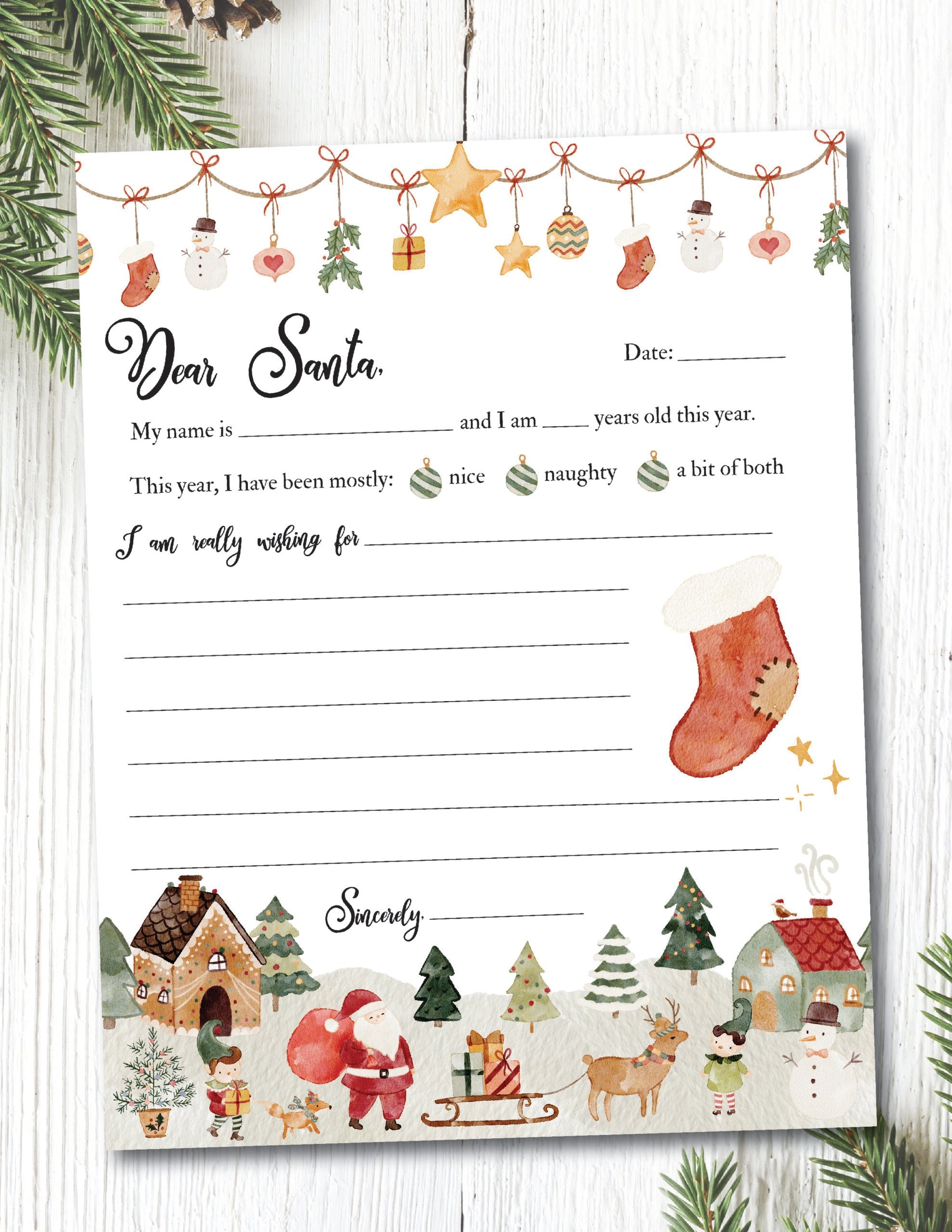 Santa Letter Template Free Printable