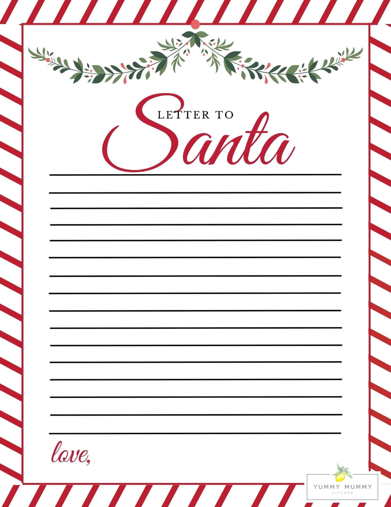 Free Dear Santa Letter Printable Template