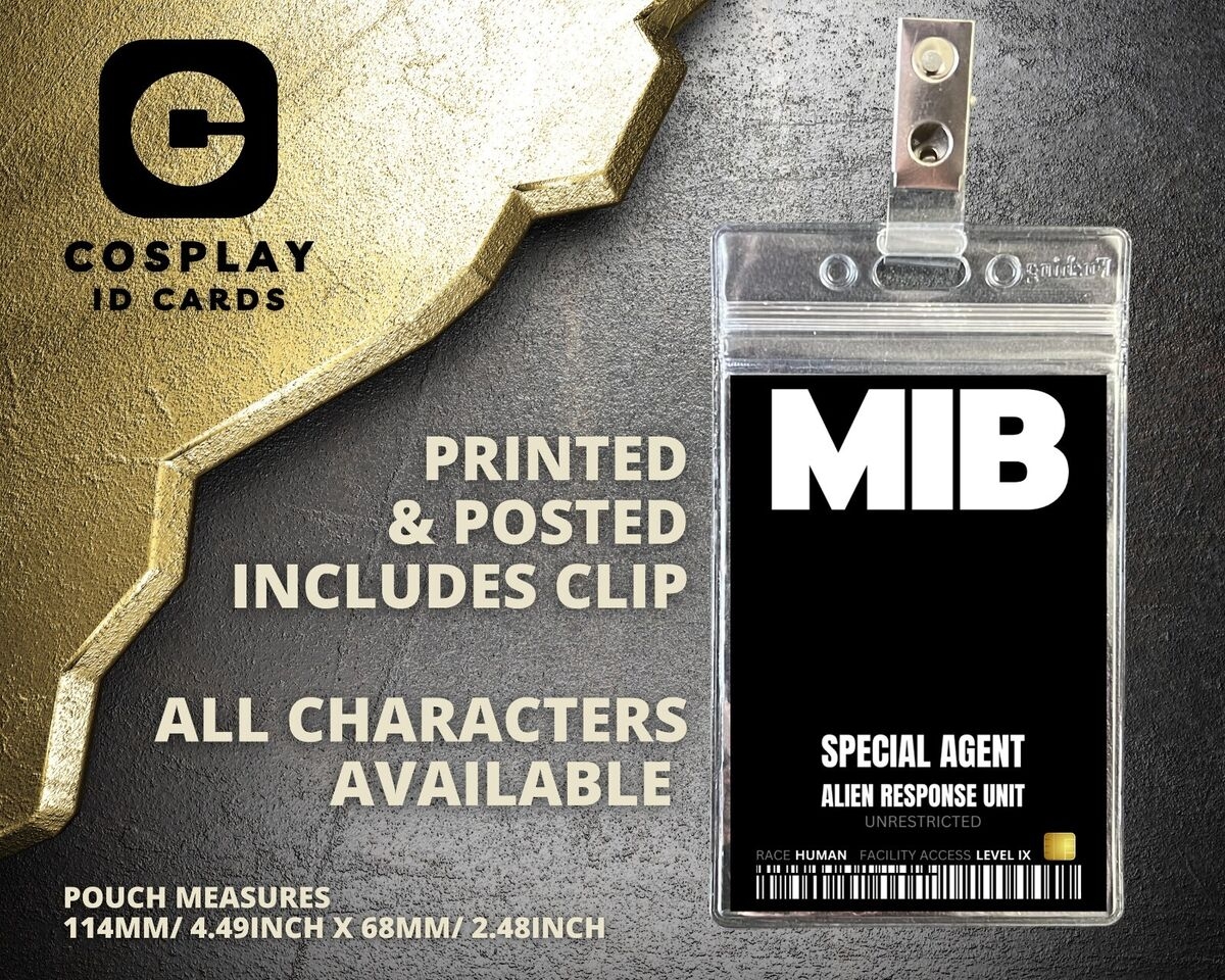 MIB Men In Black ID Badge Choose Character Costume Cosplay Prop ID Card EBay