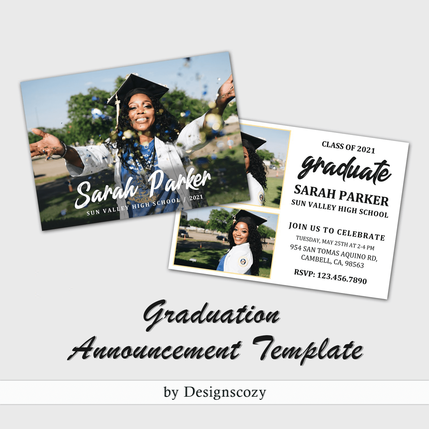 Modern Graduation Announcement Template Worksheets Library