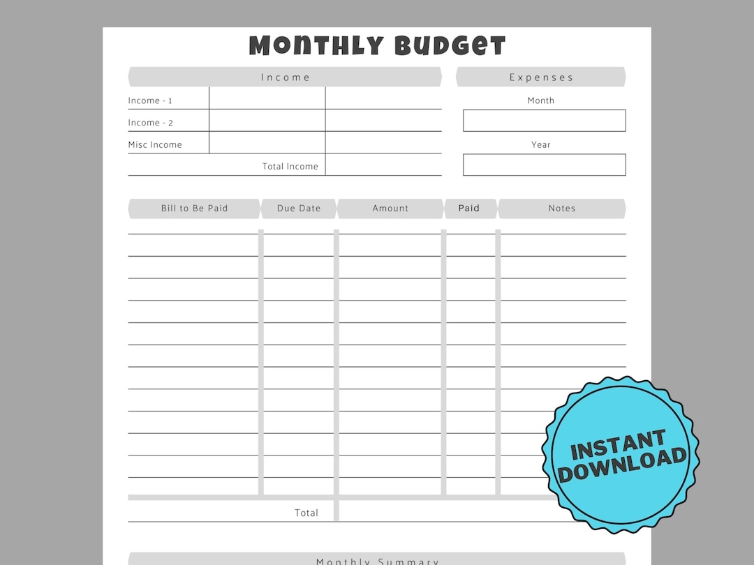 Printable Budget Spreadsheet Template