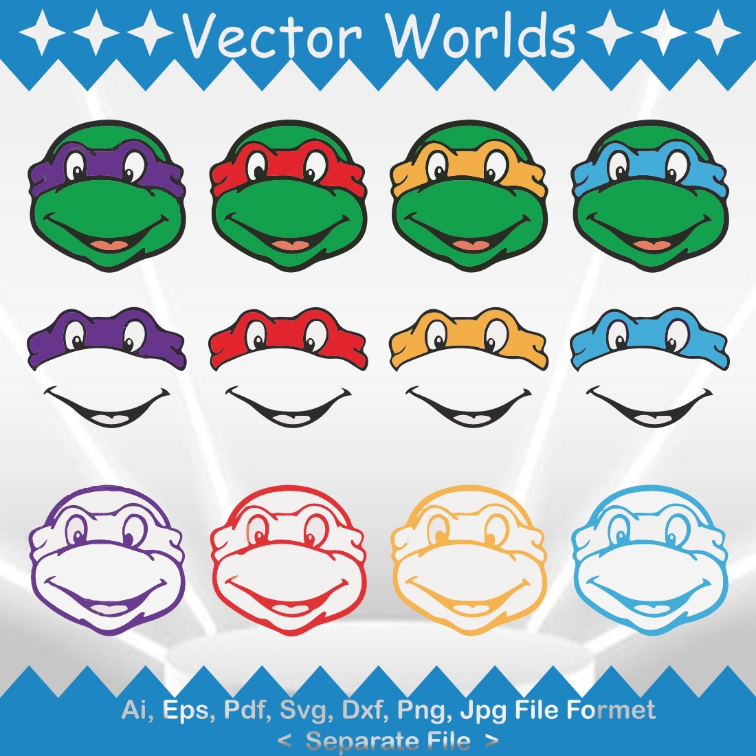 Ninja Turtles Mask SVG Vector Design MasterBundles