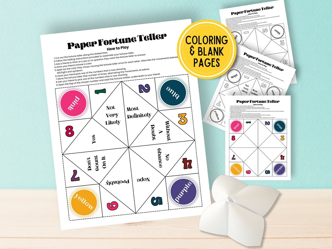 Origami Fortune Teller Printable Cootie Catcher Sleepover Printable Games Chatterbox Paper Fortune Teller Slumber Party Games Etsy Australia