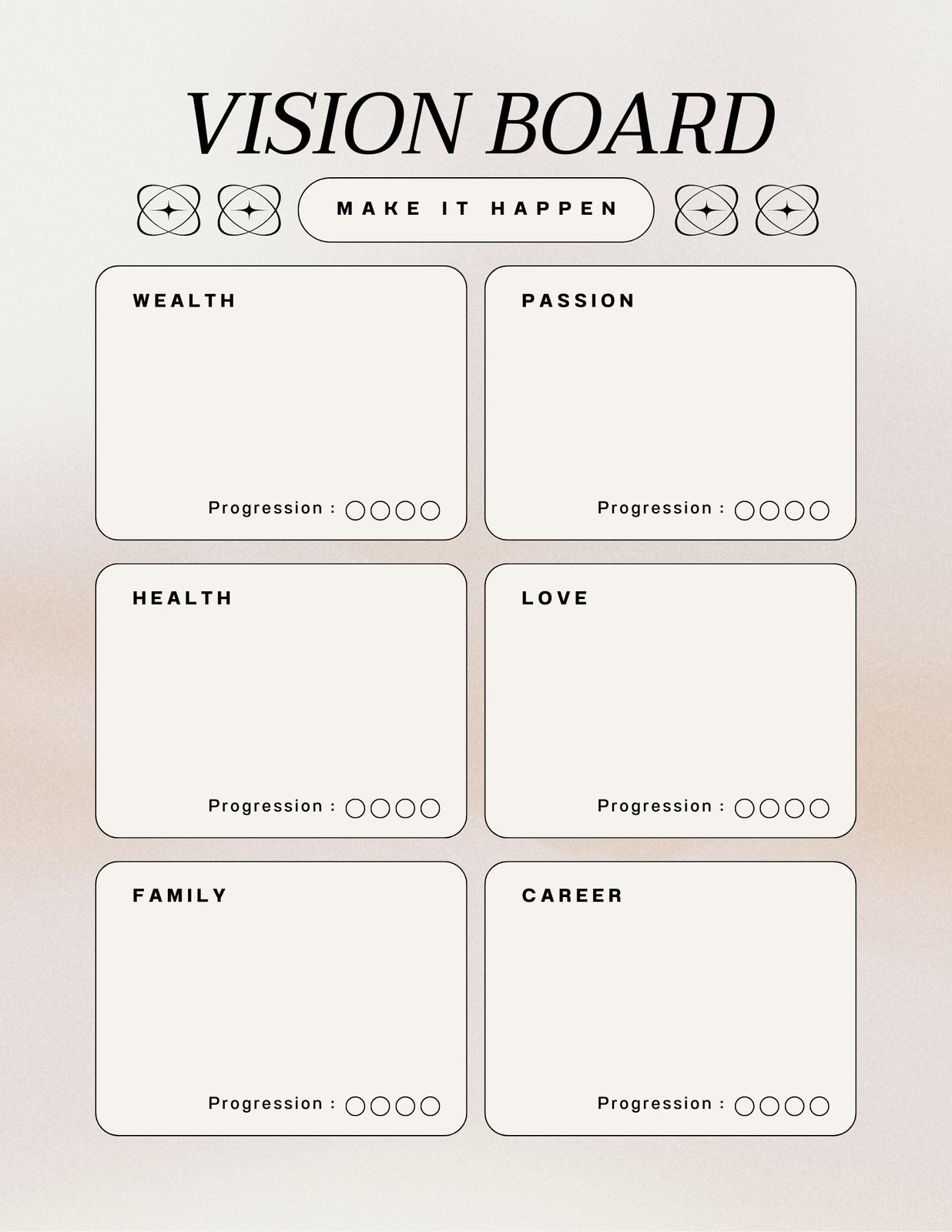Printable Vision Board Template Free