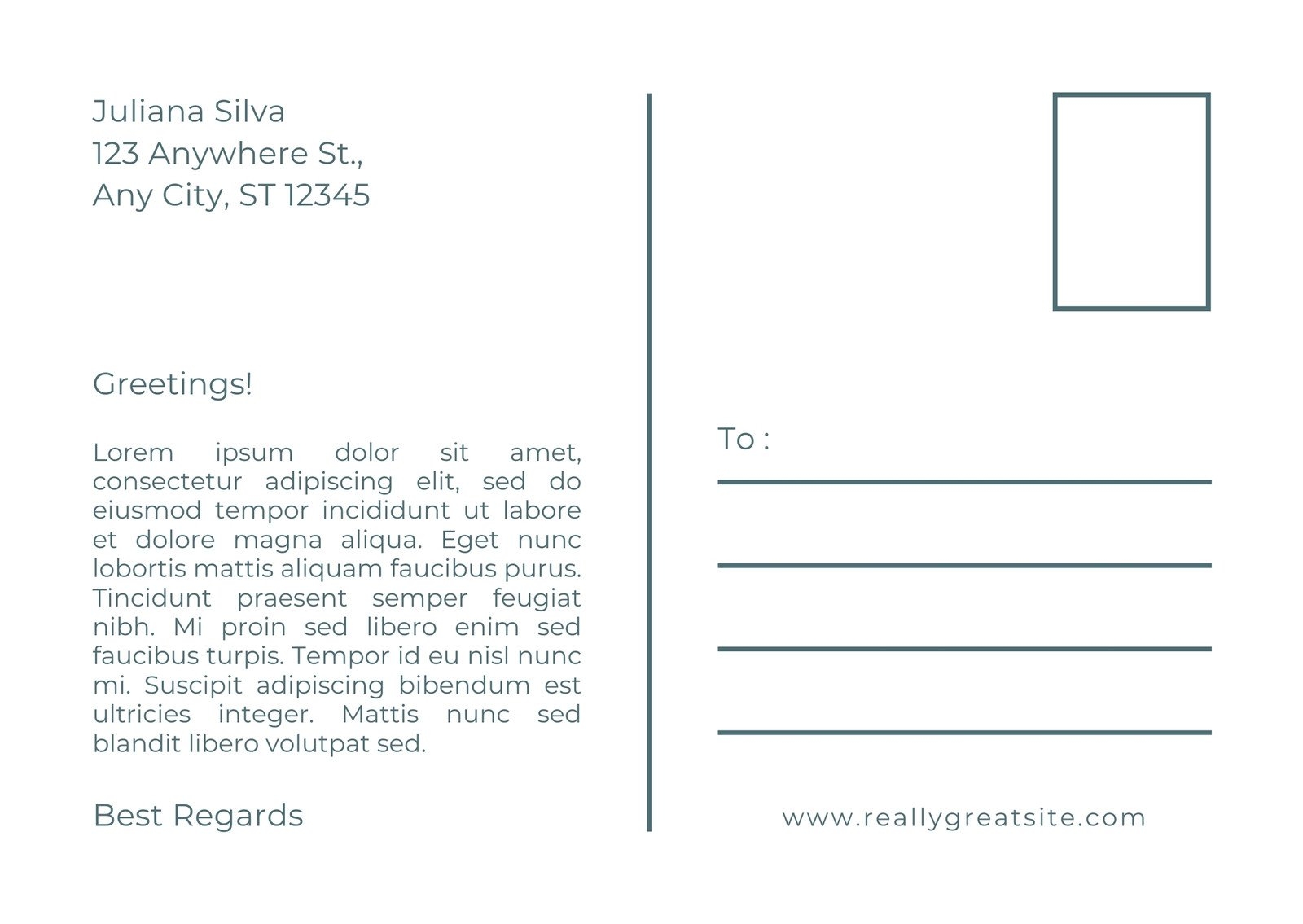 Printable And Customizable Postcard Templates Canva