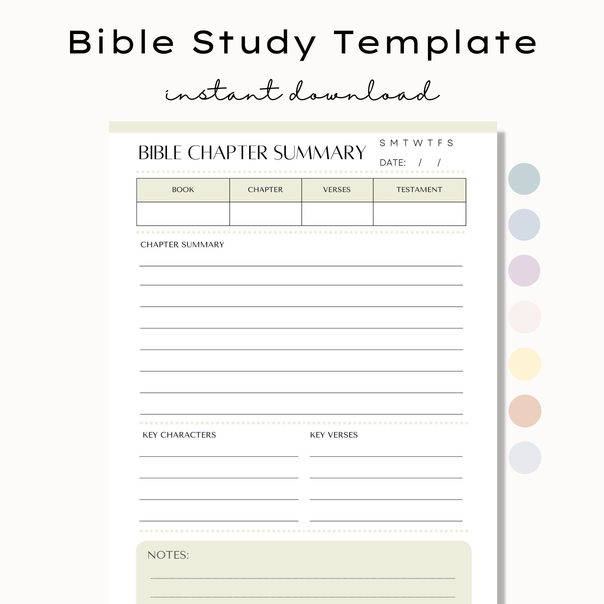 Printable Bible Study Template Bible Chapter Summary Worksheet Adult Bible Study Journal Faith Journal Bible Study Group Template Etsy