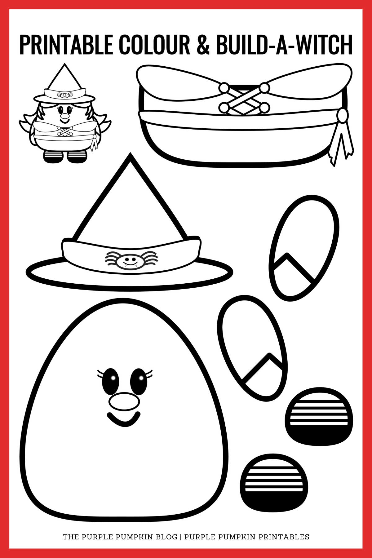 Printable Color Build A Witch