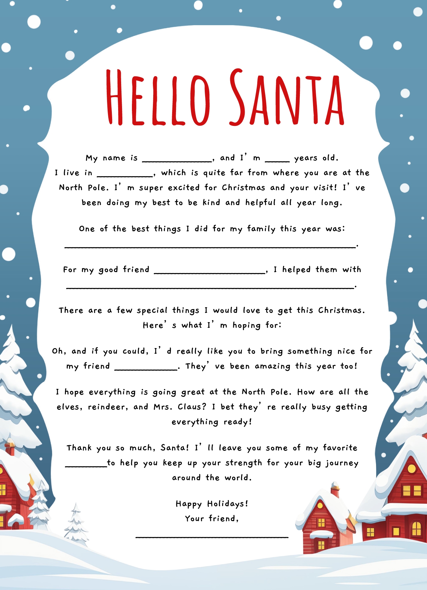 Free Letters From Santa Templates Printable