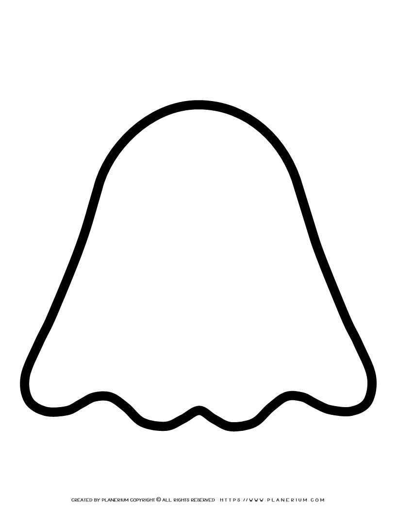 Printable Ghost Template Big Outline For Coloring Crafts Decorations