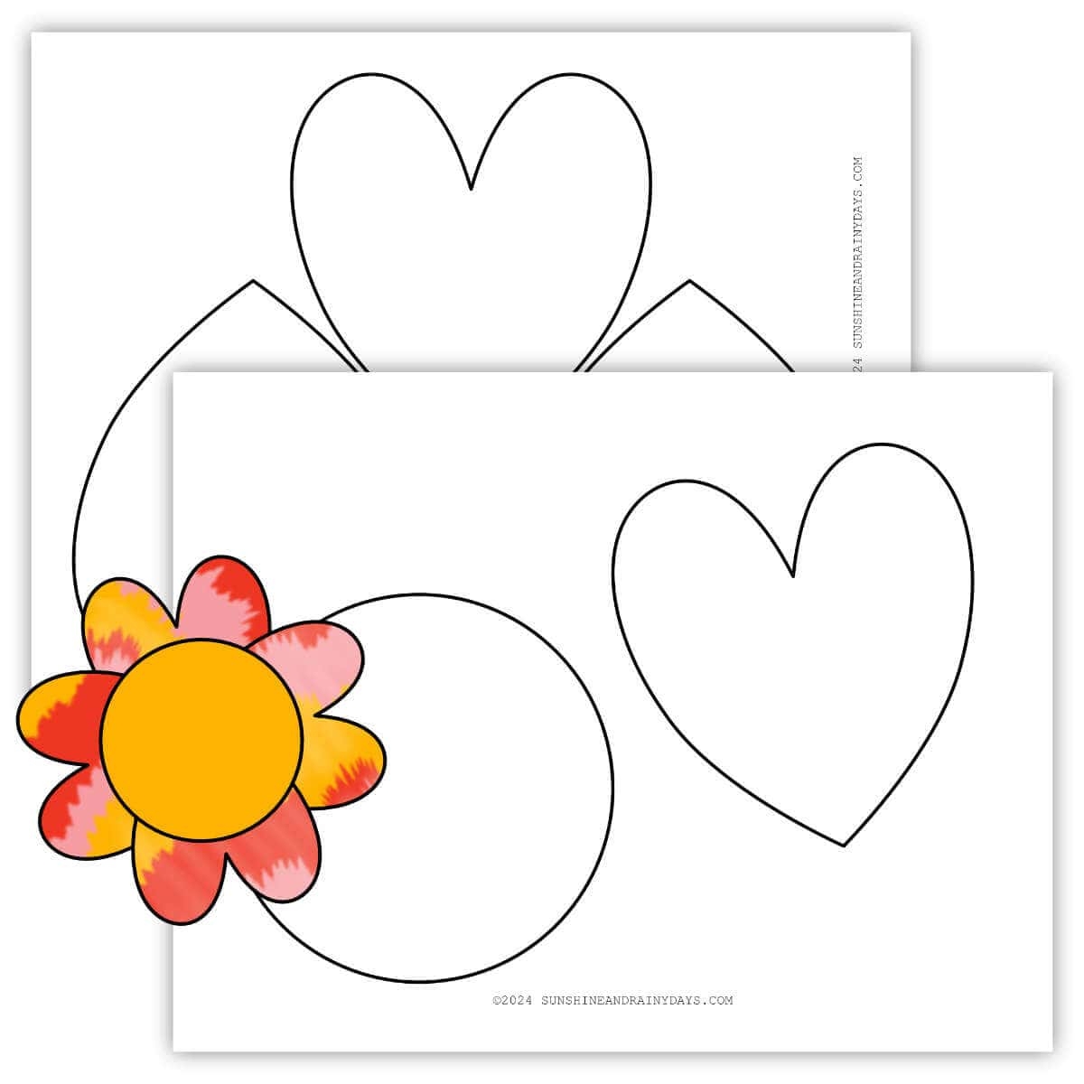 Printable Heart Flower Template Sunshine And Rainy Days