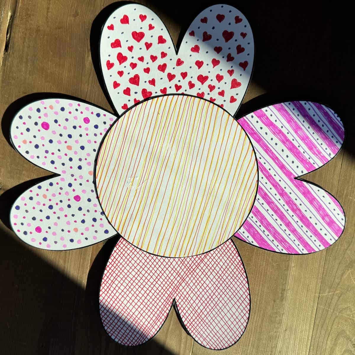 Printable Heart Flower Template Sunshine And Rainy Days