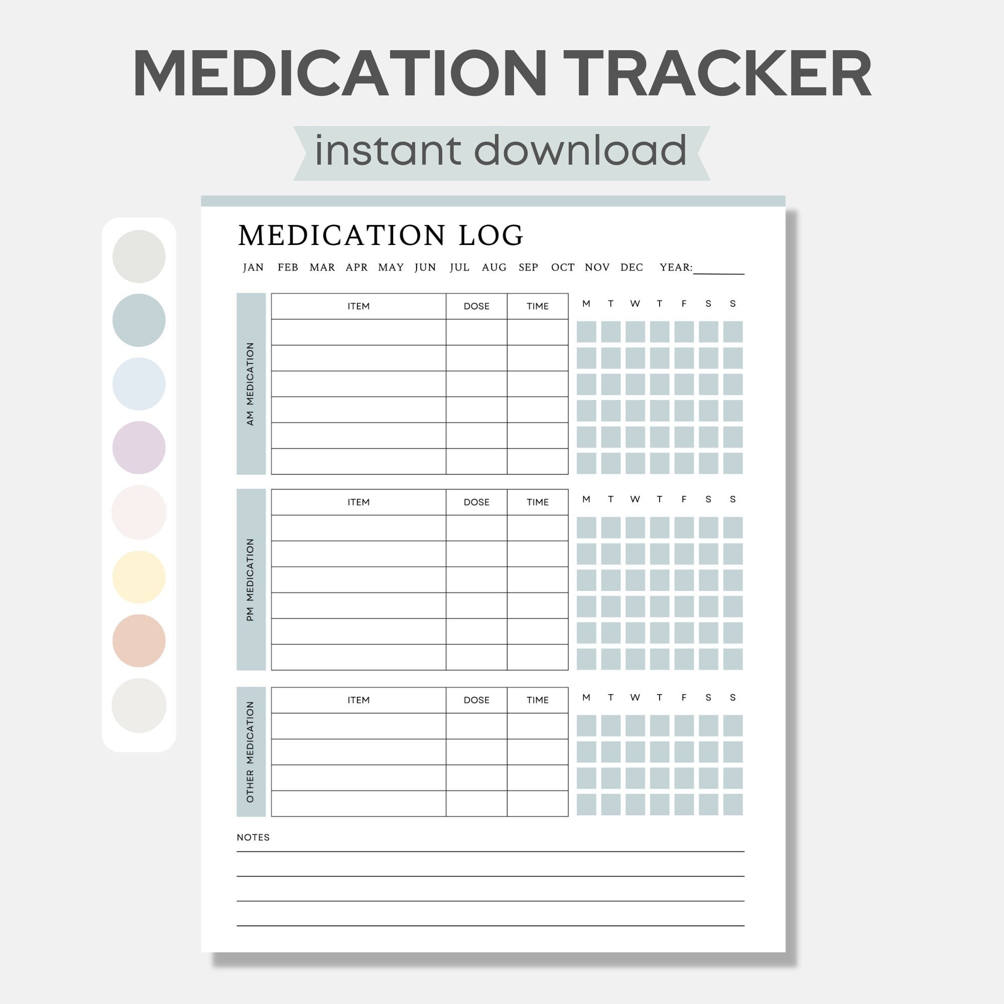 Printable Medication Log Medicine Tracker List Daily Medication Record Client Medication Chart Checklist Treatment Administration Record Etsy Australia