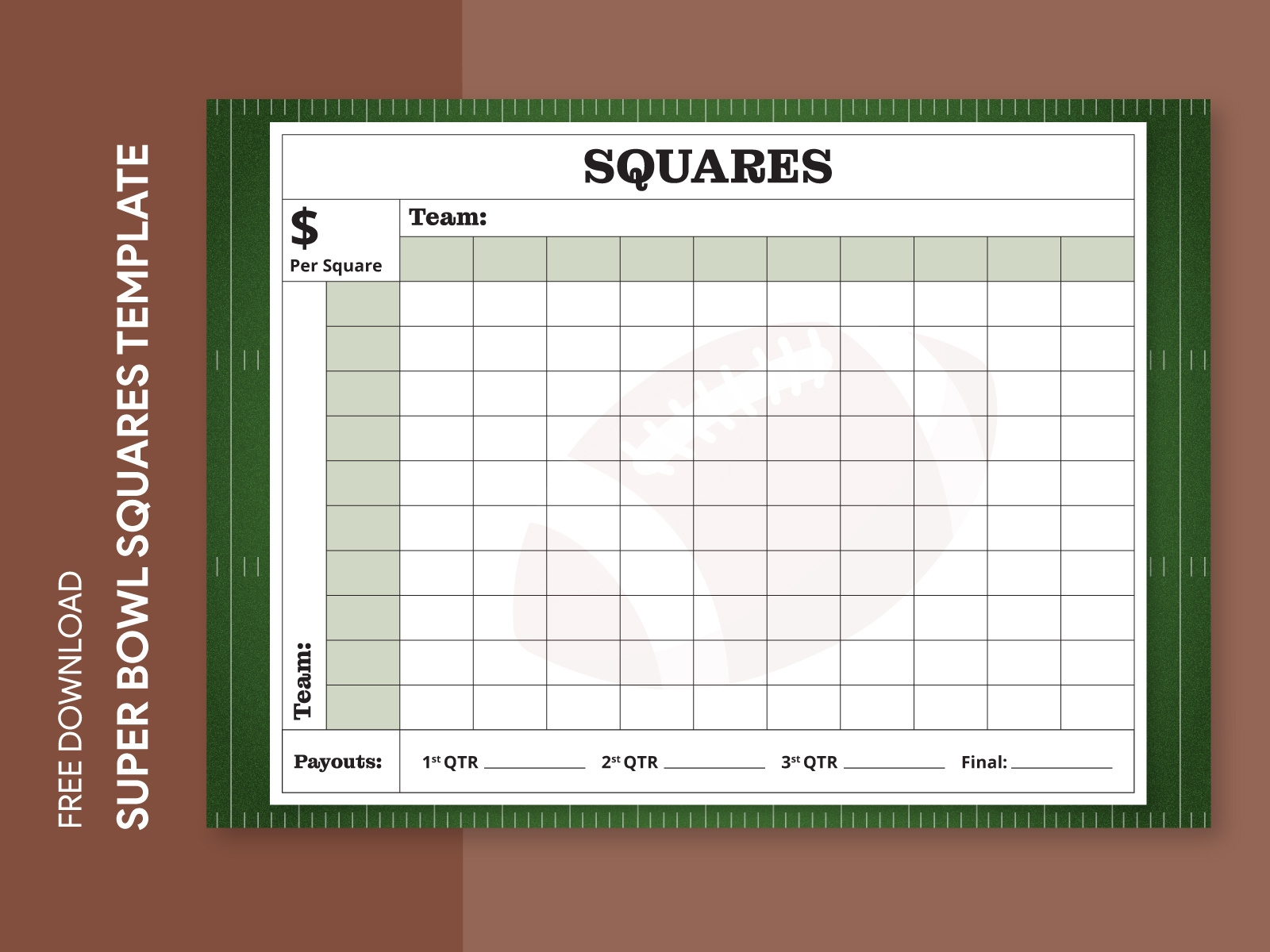 Printable Super Bowl Squares Free Google Docs Template By Gdoc On Dribbble