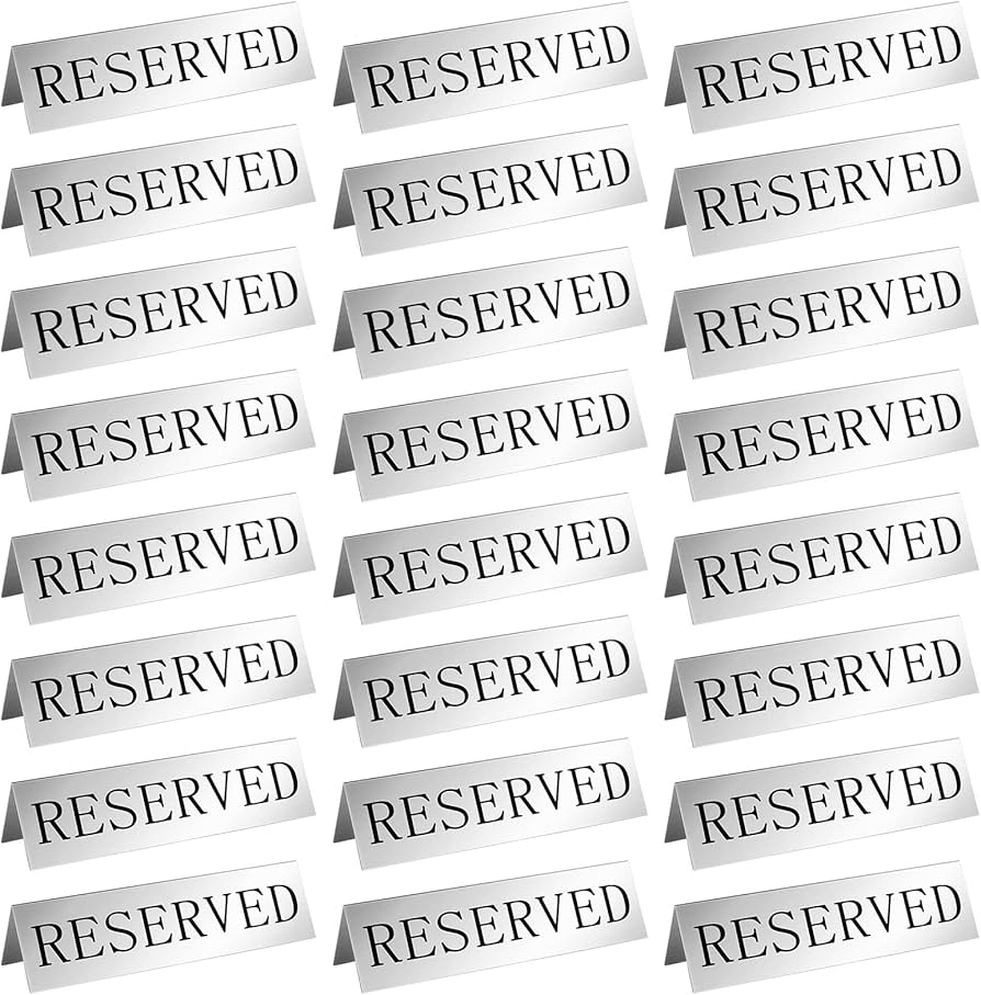 Free Printable Double Sided Reserved Sign Template