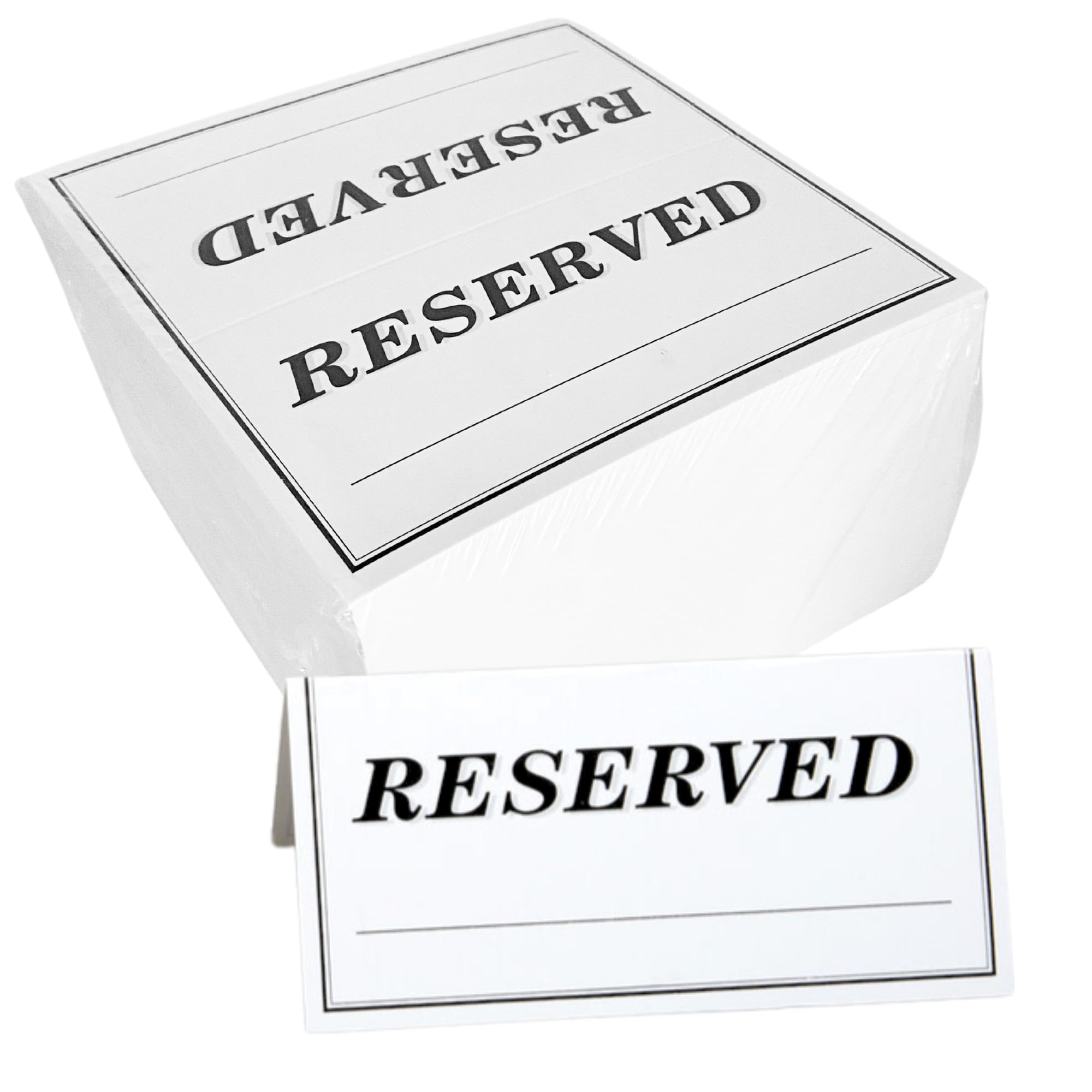 Reserved Sign With Name Line Bulk 250 Pack Double Sided Disposable Paper Reserved Table Tent With Write In Name Line Great For Weddings Catering Restaurants And Businesses Amazon co uk Business 