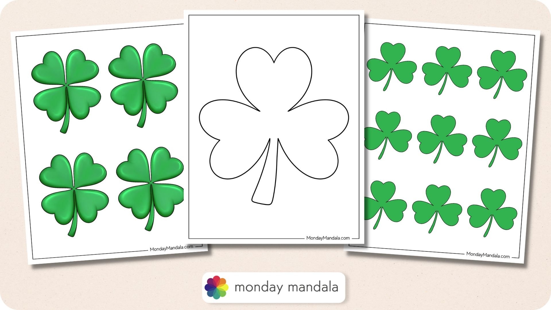 Shamrock Four Leaf Clover Templates Free Printables 