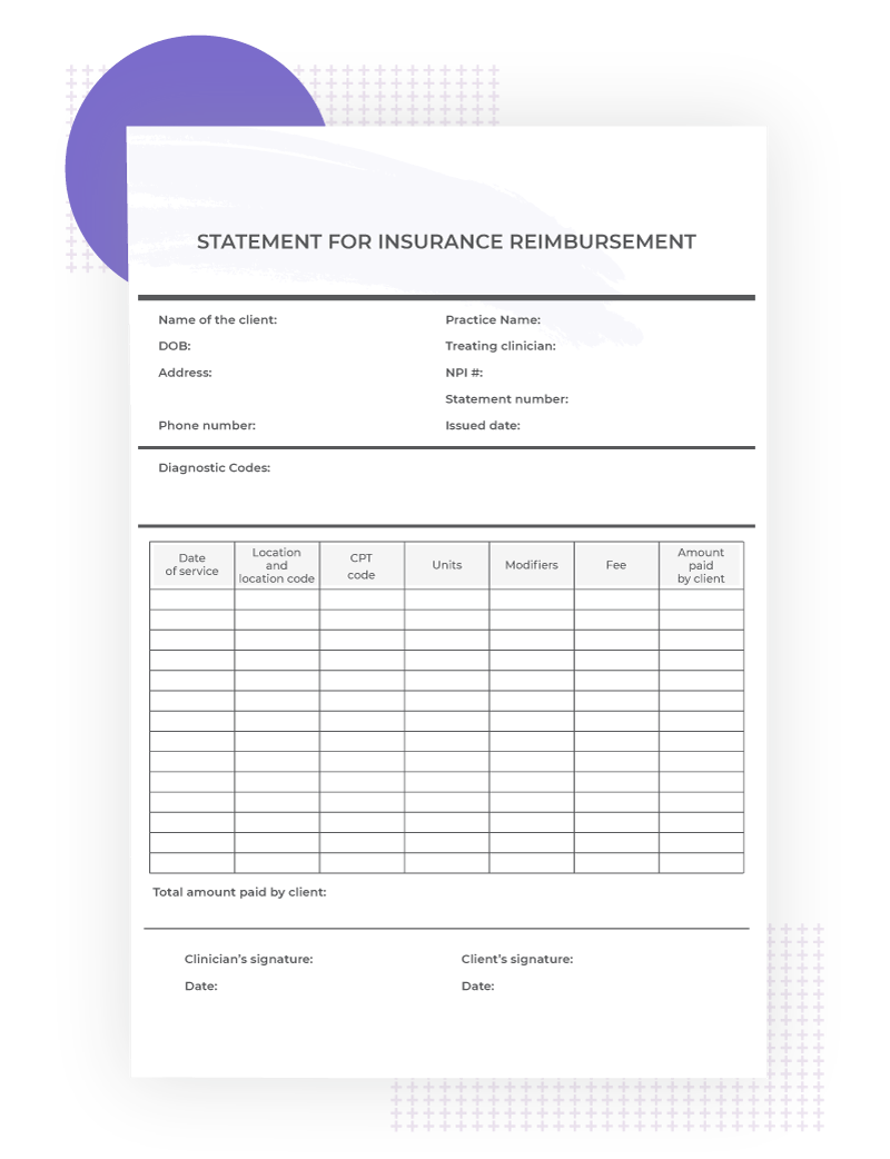 Superbill Template For Therapists