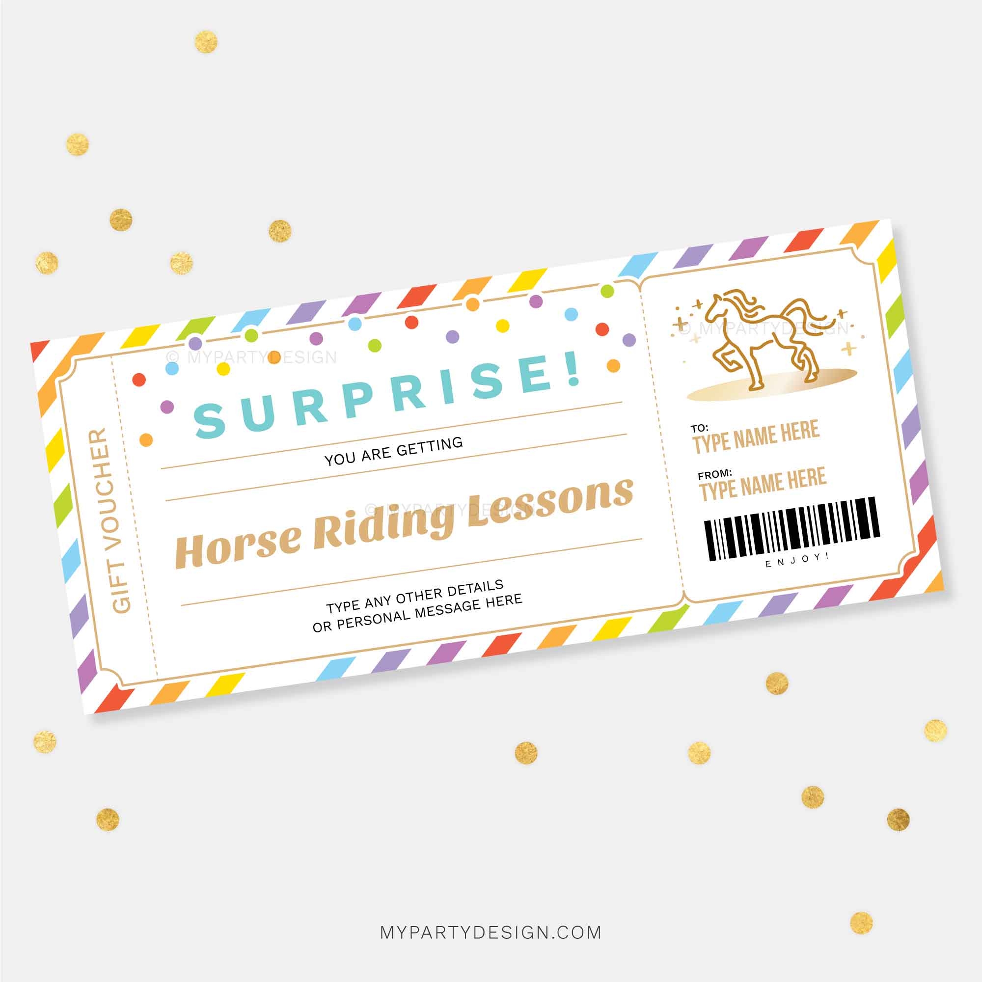 Free Printable Horse Riding Voucher Template