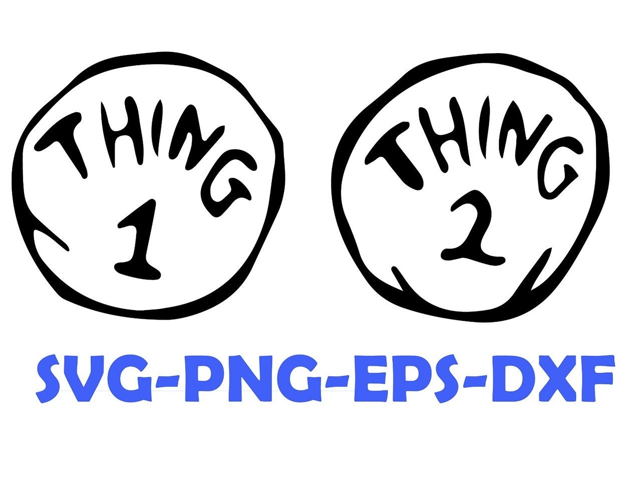 Thing 1 And Thing 2 Iron On Etsy