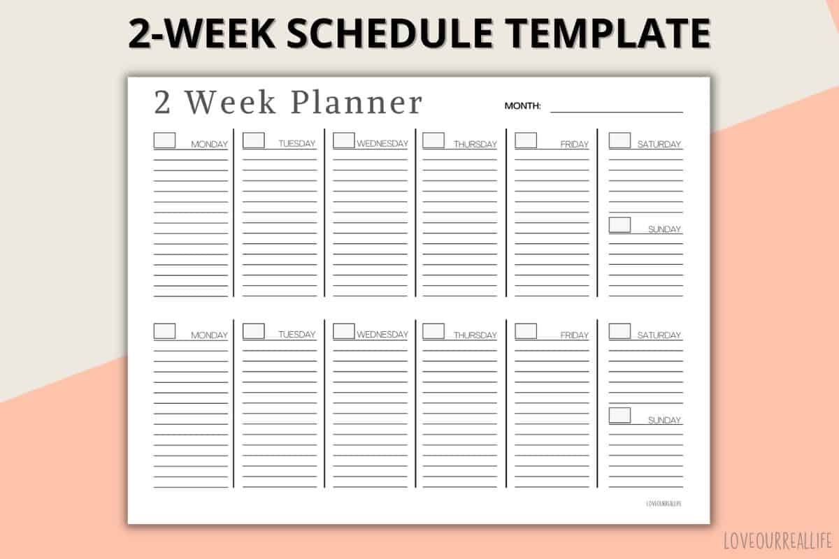 Weekly Calendar Printable Template