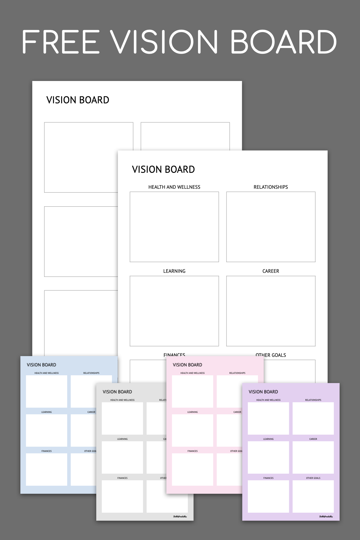 Vision Board Free Printable Digital Templates