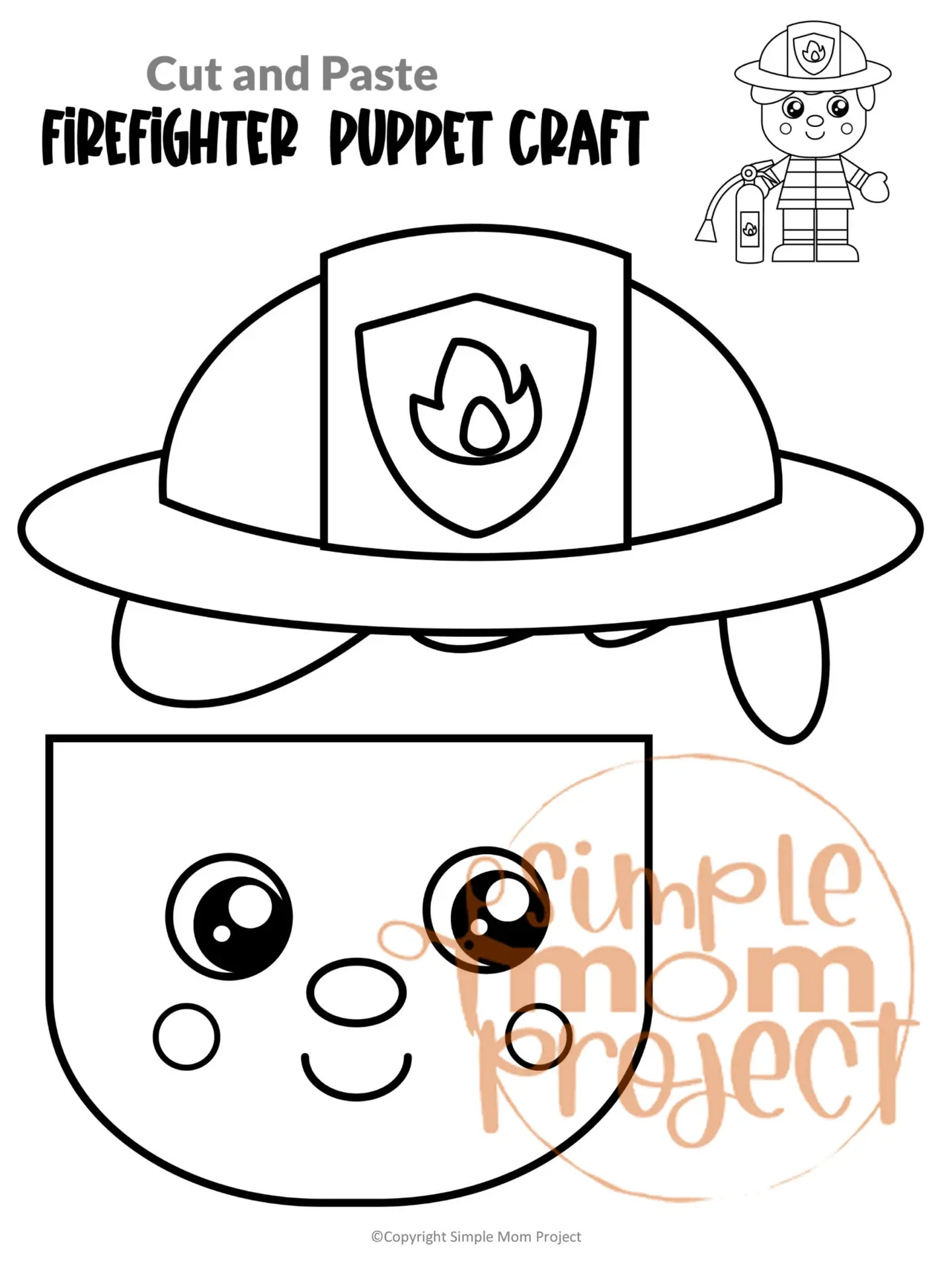 10 Black And White Community Helper Paper Bag Puppet Craft Templates