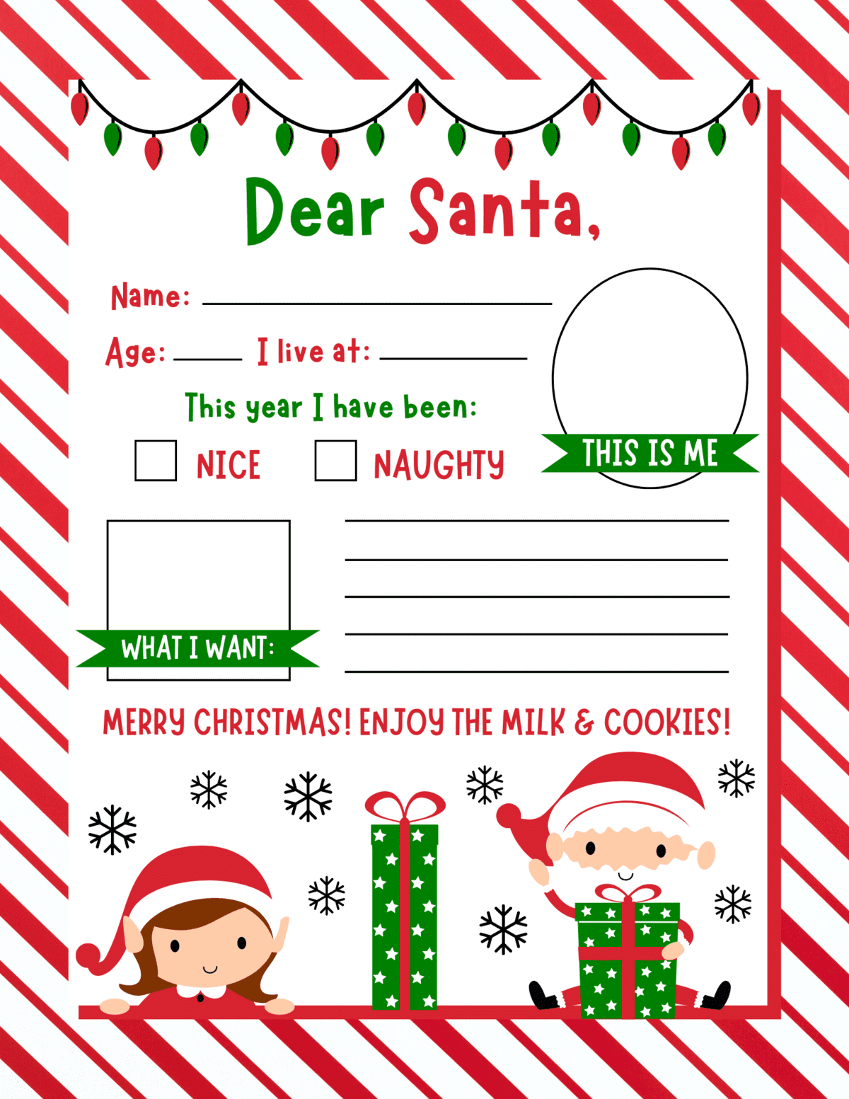 Free Printable Dear Santa Letter Templates