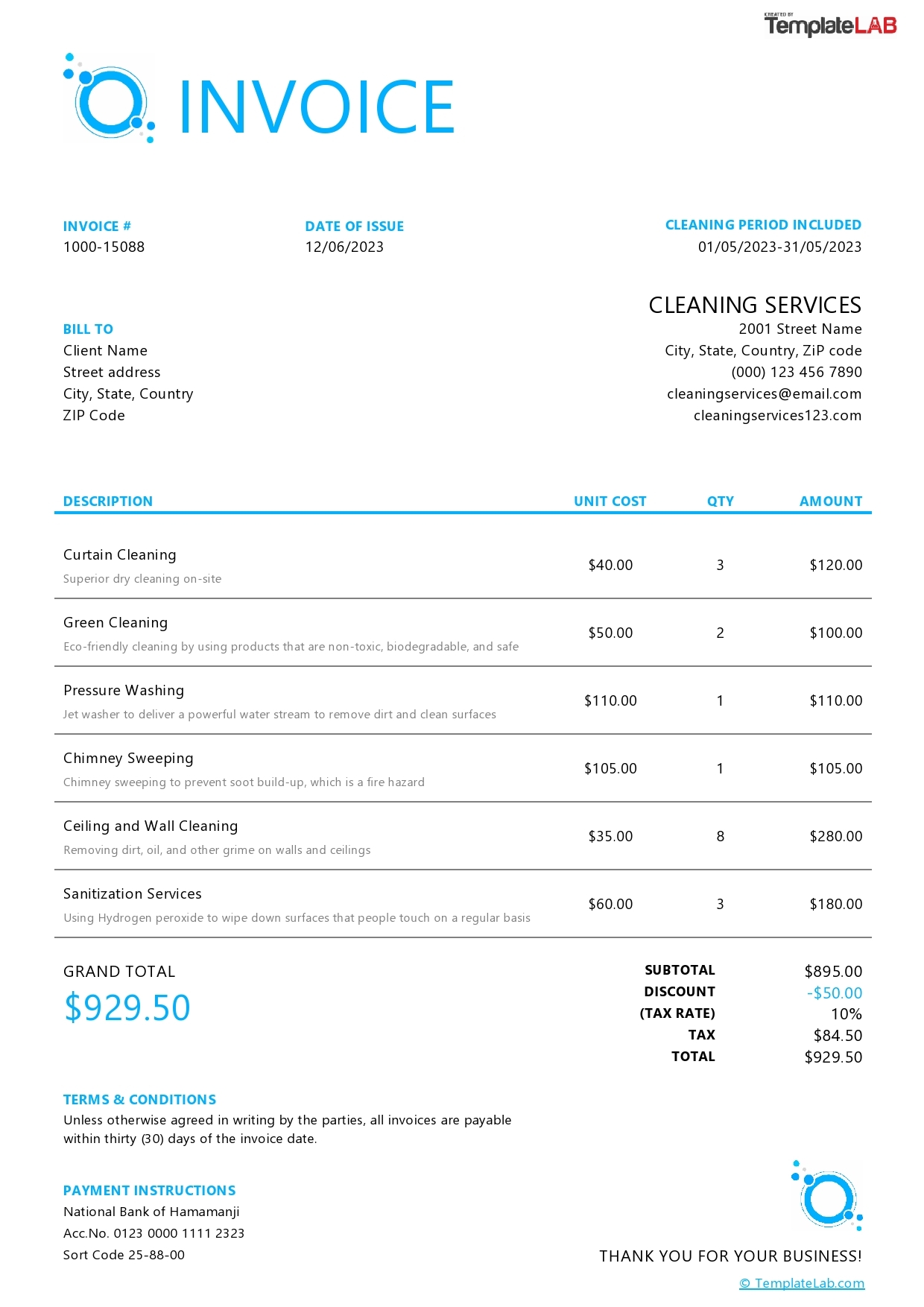 15 Printable Free Invoice Templates Excel Doc PDF 