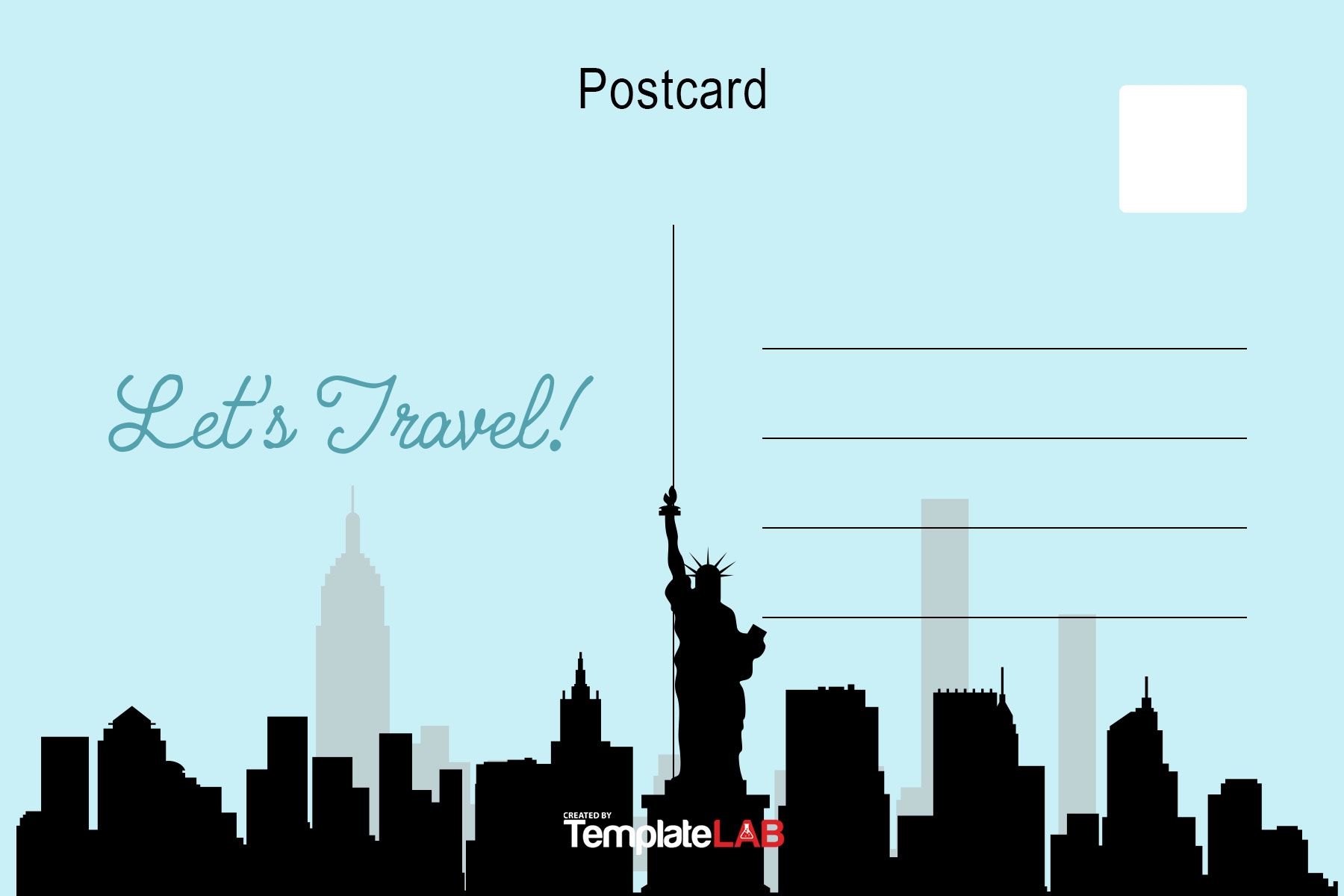19 Printable Postcard Templates U0026 Designs Word PDF PSD 
