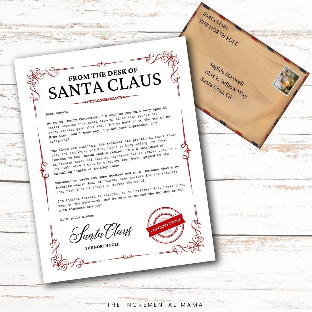 Free Printable Letter From Santa Template Word Pdf
