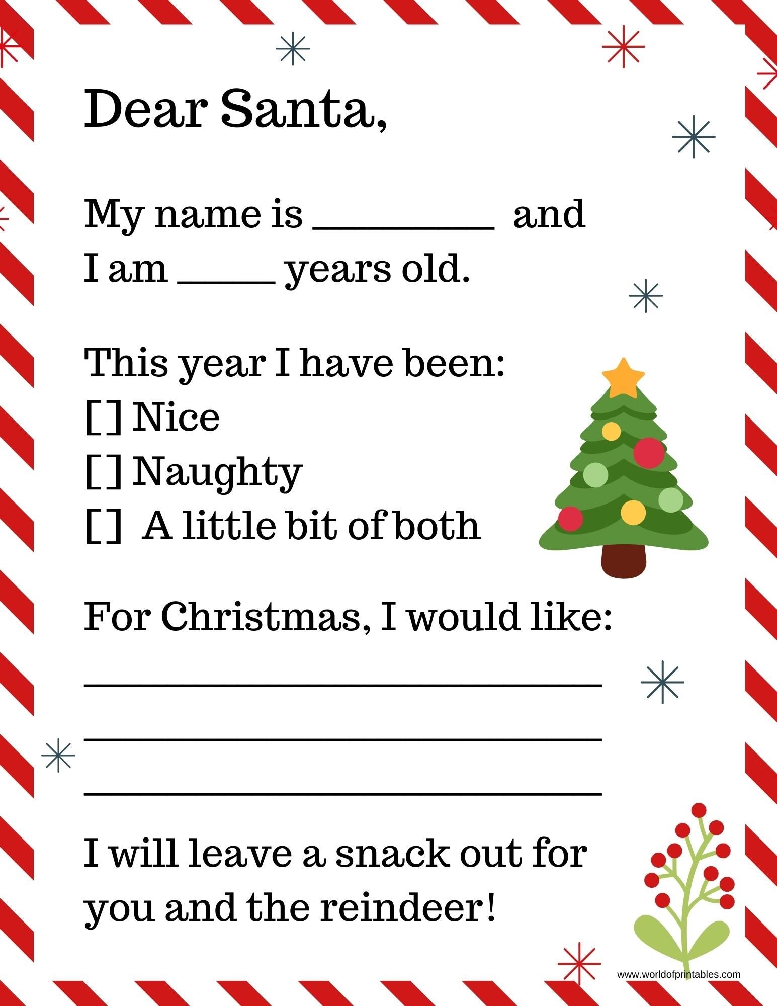 20 Free Printable Letter To Santa Templates World Of Printables 20 Free Printable Letter To Santa Templates World Of Printables