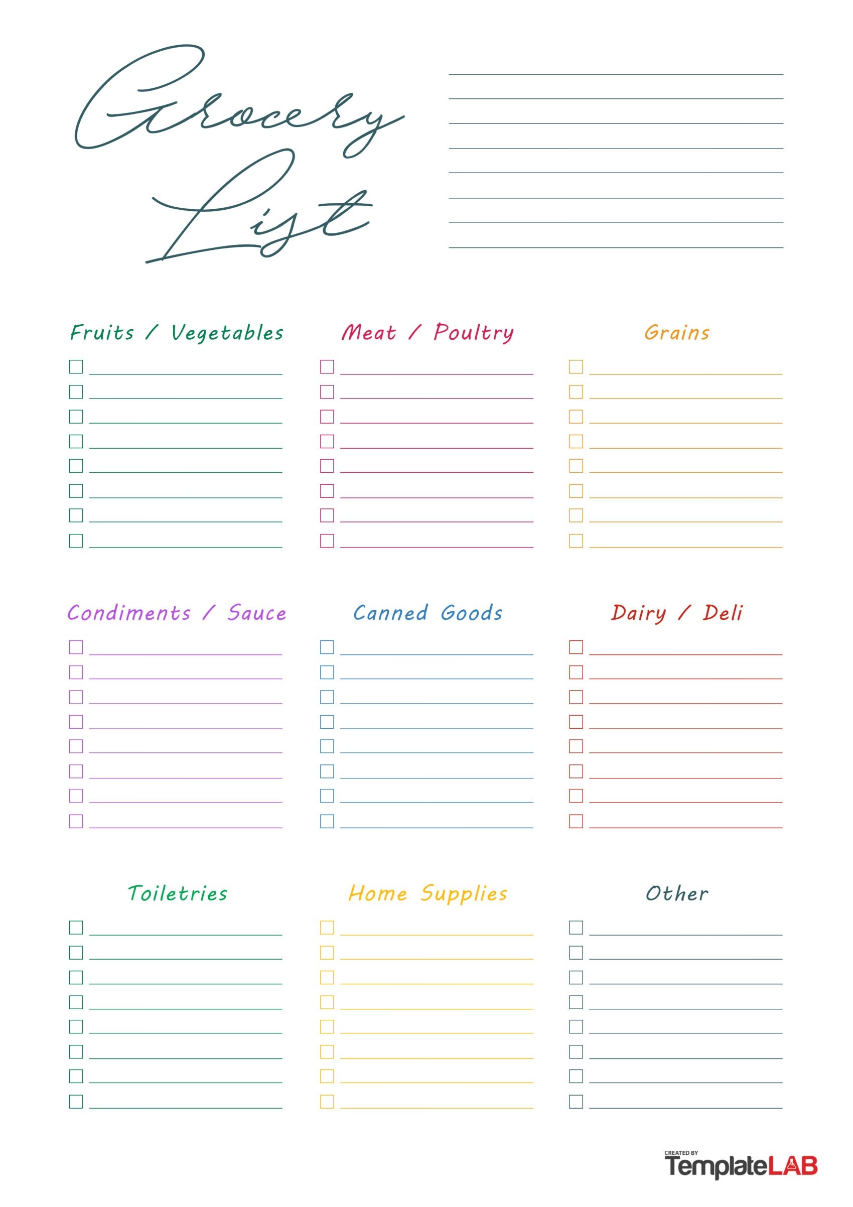Free Printable Shopping List Templates