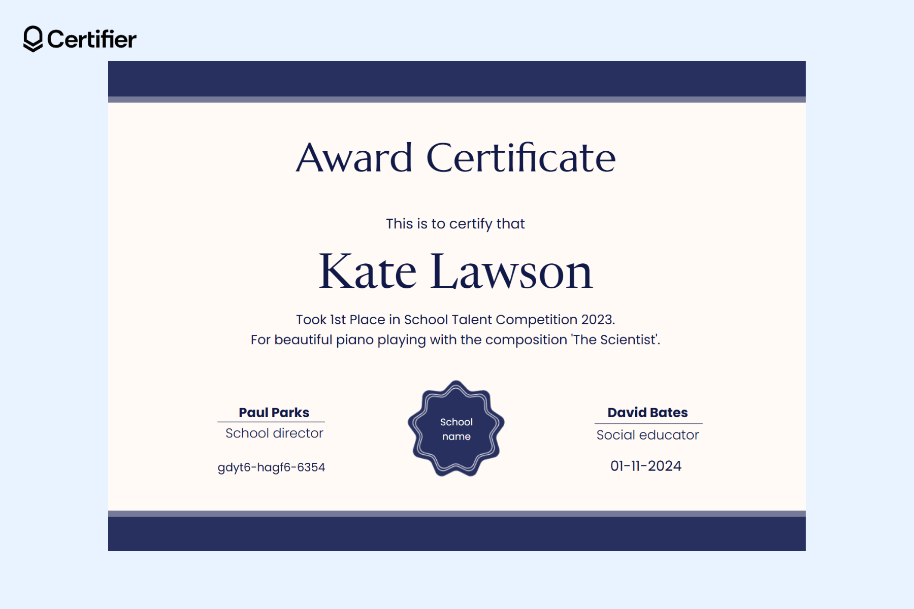 Free Printable Award Certificate Template