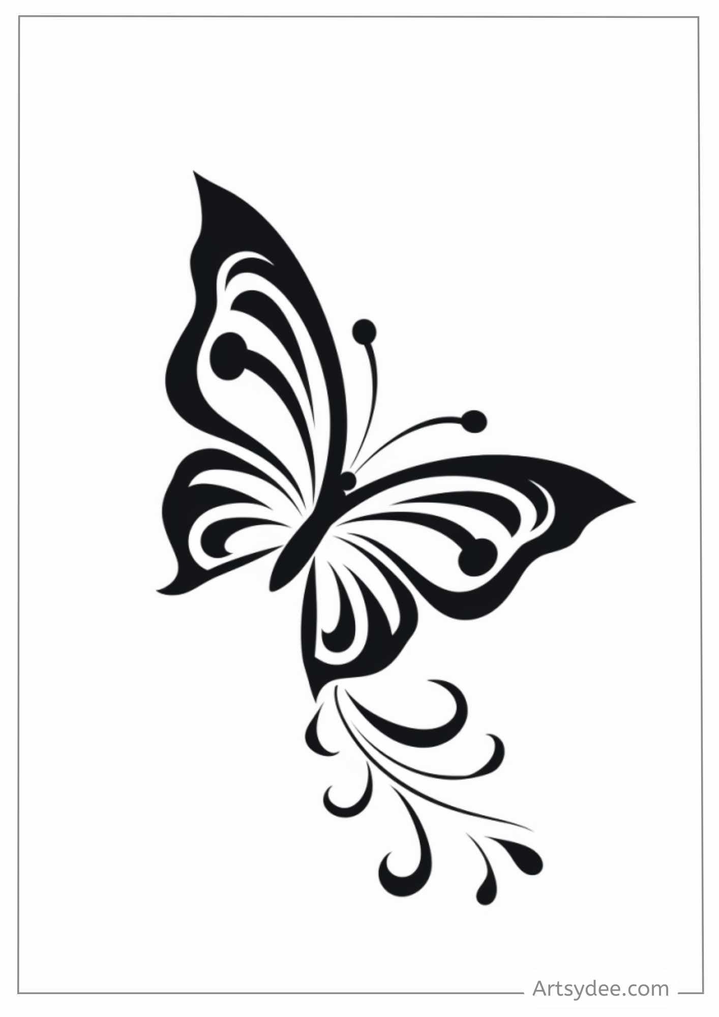 35 FREE Printable Butterfly Stencil Templates Worksheets Library