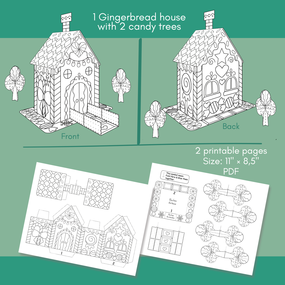3D Gingerbread House Printable Template Paper Craft Coloring Activity Made By Teachers