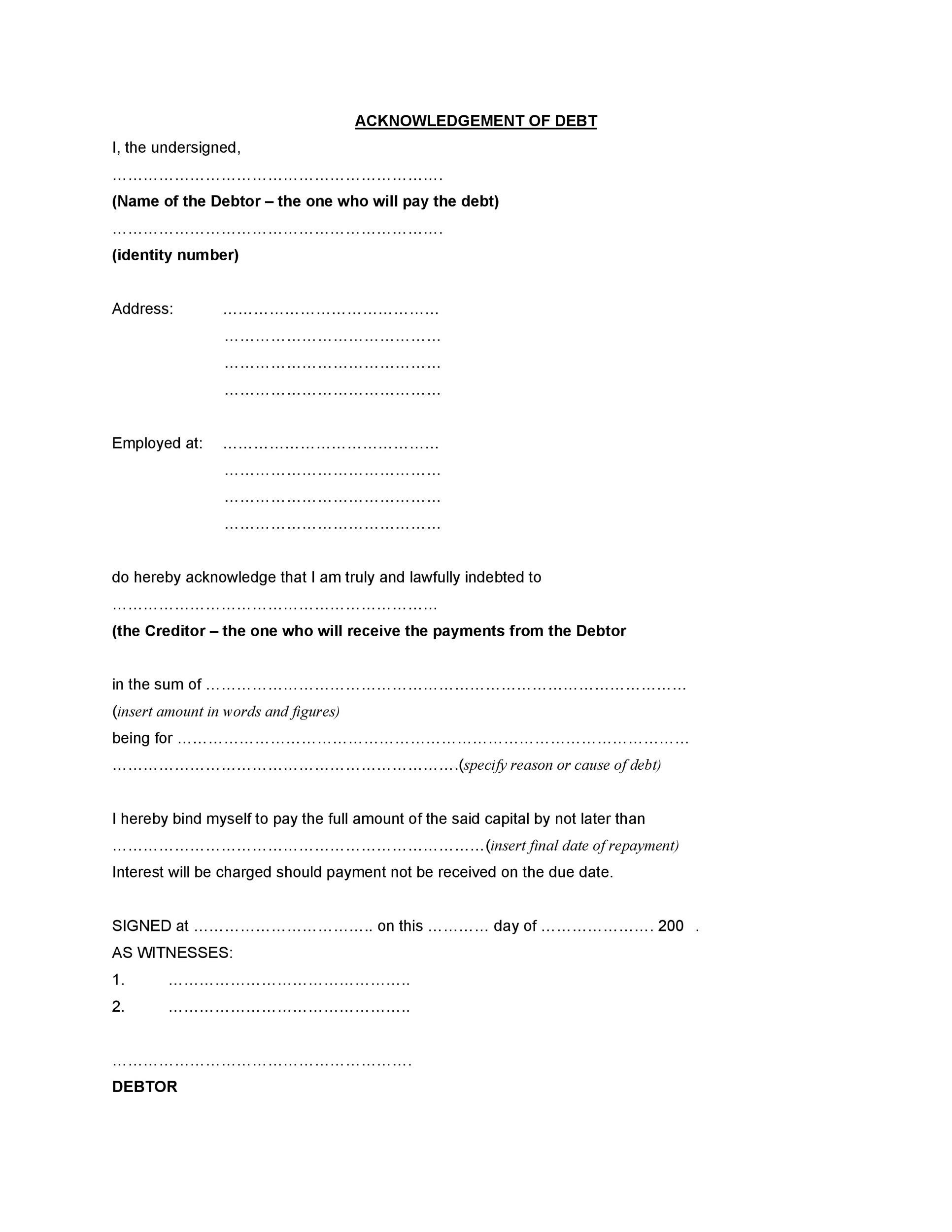 Free Printable Iou Template