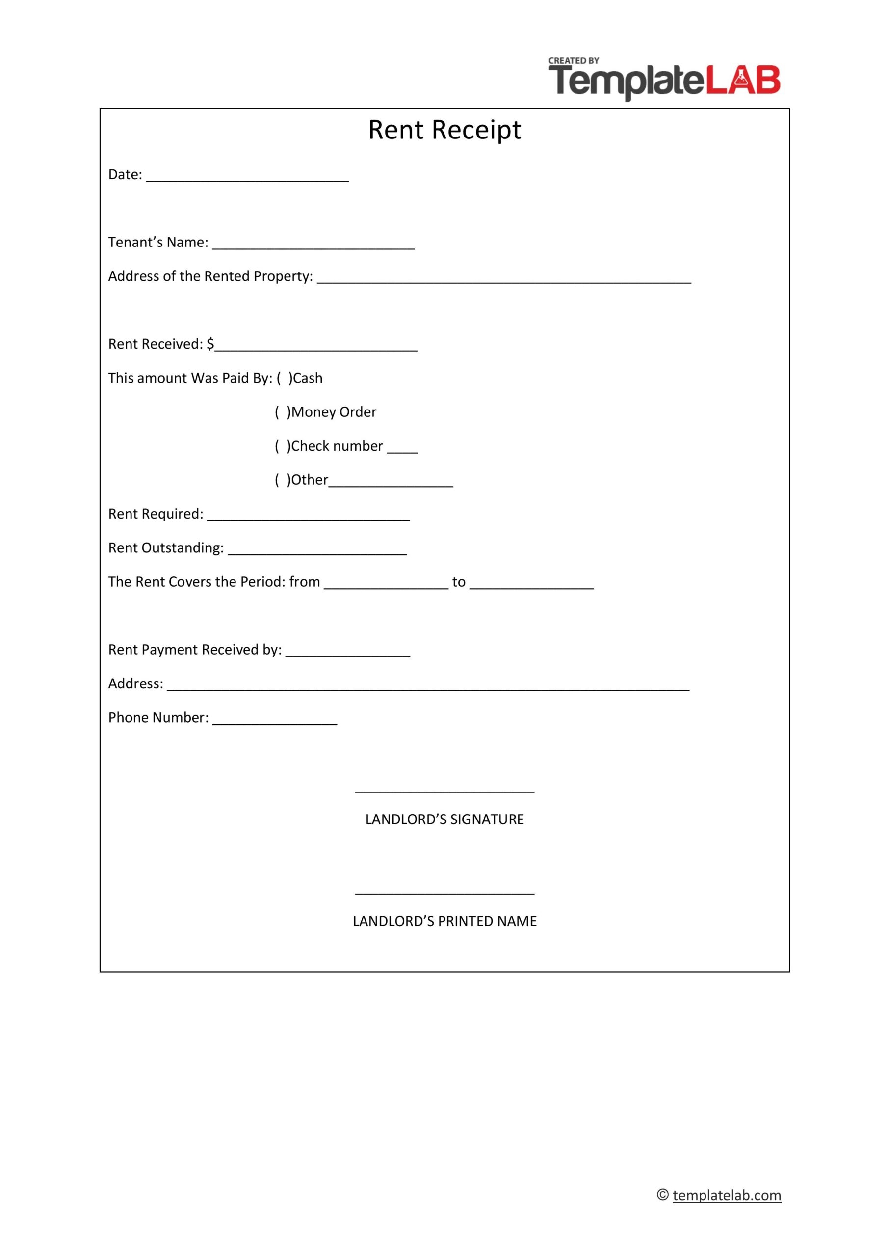 Receipt Template Free Printable